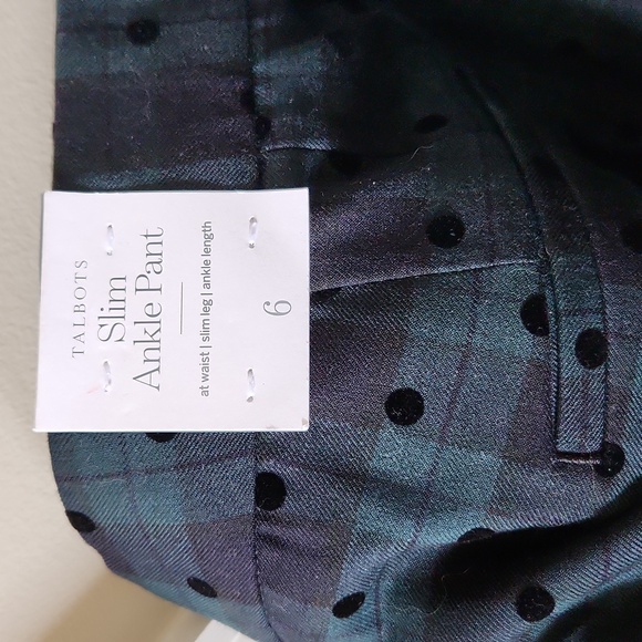 Talbots Blue Polka Dot Slim Ankle Pants 6 - Picture 7 of 7